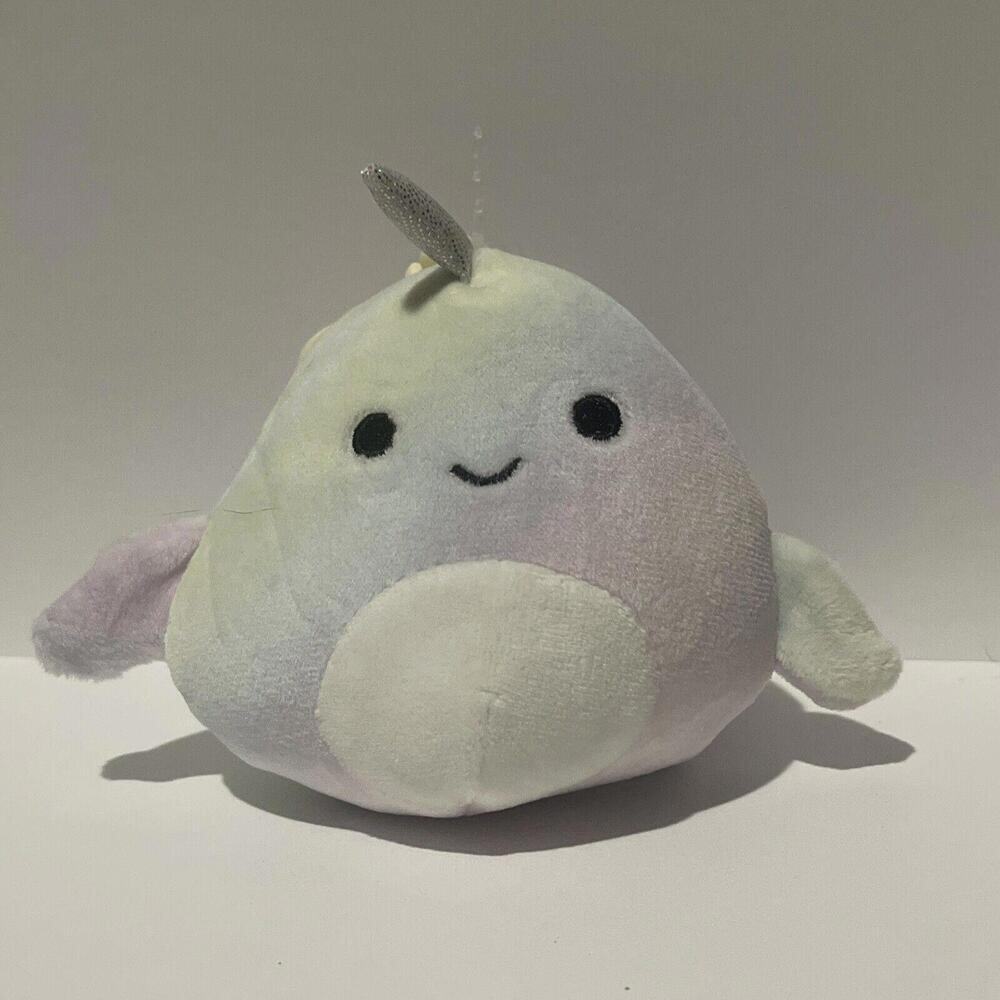 NEW 3.5" Marianovella the Narwhal Kellytoy Squishmallows Keychain Clip-On - Picture 1 of 3